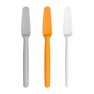 Fiskars Functional Form smörknivar 3-pack Grå-orange-vit