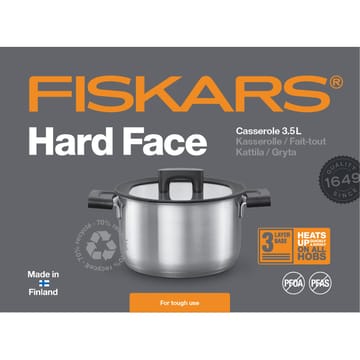 Hard Face Steel gryta med lock - 3,5 L - Fiskars