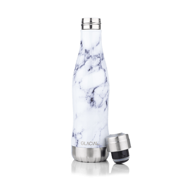 Glacial Glacial vattenflaska 400 ml White marble