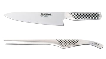 Global Kockkniv G-2 och Kockpincett GS-28 Rostfritt stål