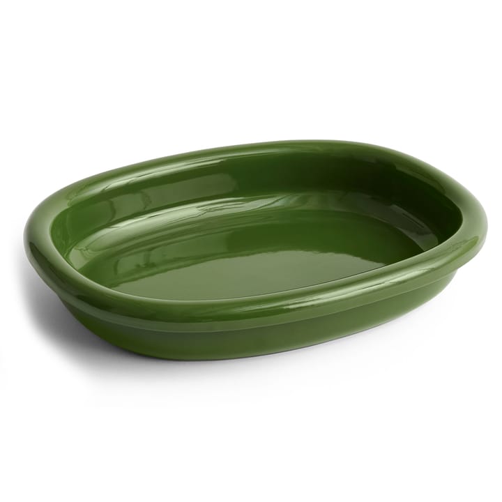 Barro ovalt serveringsfat large 27x36 cm - Green - HAY