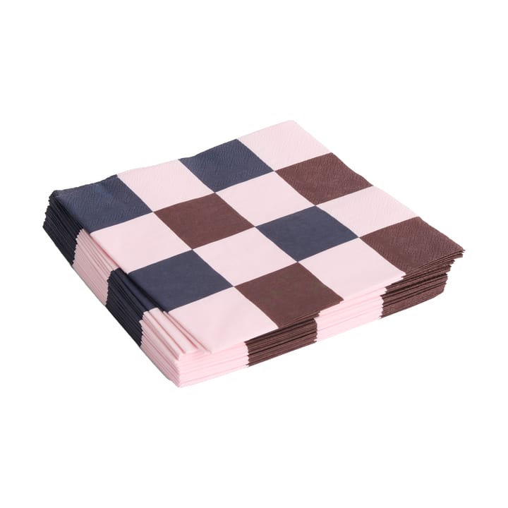 Pattern Dinner Check servett 40x40 cm 20-pack, Light pink-bordeaux-black M HAY