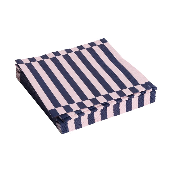 Pattern Dinner Stripe servett 40x40 cm 20-pack, Light pink-dark blue pillar HAY