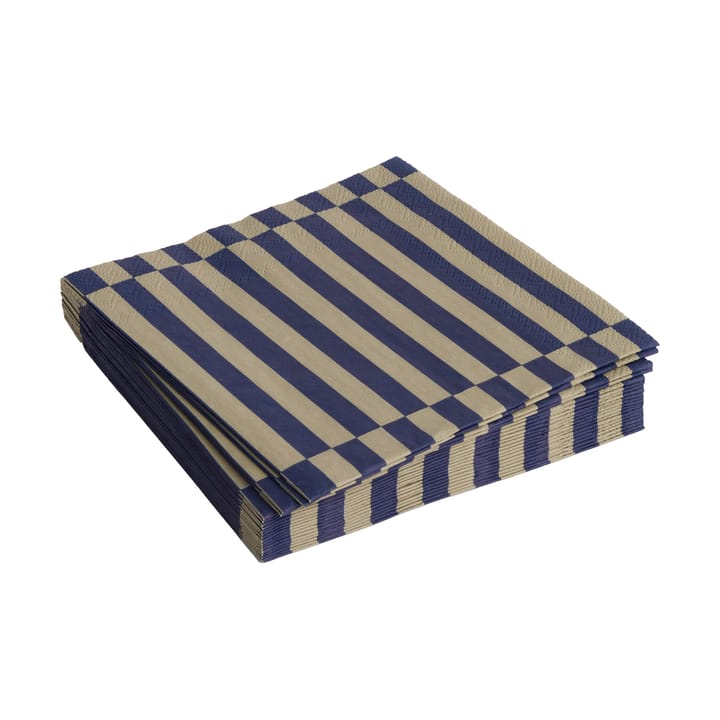 Pattern Lunch Stripe servett 33x33 cm 20-pack - Dark blue-dark sand pillar - HAY