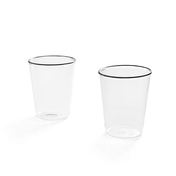 Rim glas 30 cl 2-pack klar - Svart - HAY