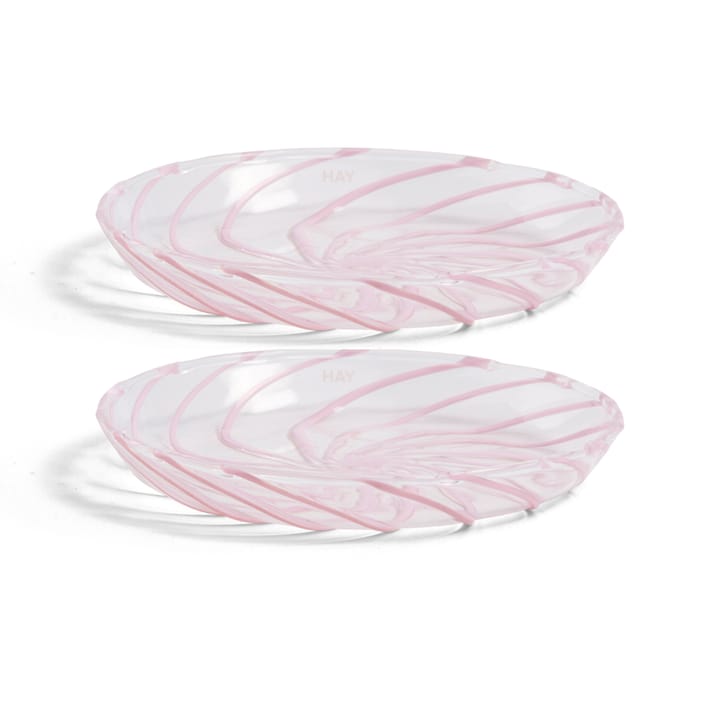 Spin fat Ø11 cm 2-pack, Klar-rosa rand HAY