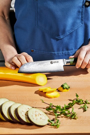 Hexclad Santoku 67-lager Damaskus 18 cm - Grön - Hexclad