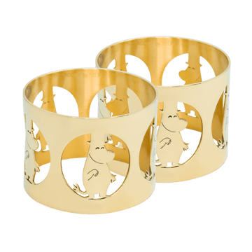 Hilke Collection Hilke X Mumin servettring Moominpappa 2-pack Förnicklad mässing