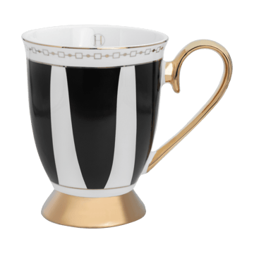 Hilke Collection Strisce Nero mugg 28 cl Svart-vit-guld