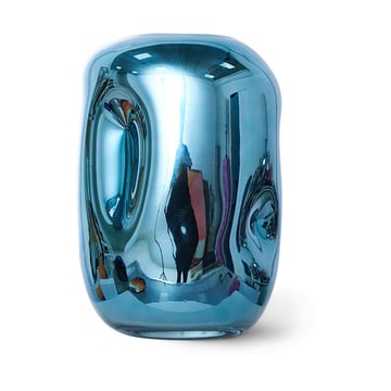 HKliving HK Objects glasvas 21,5 cm Blue chrome