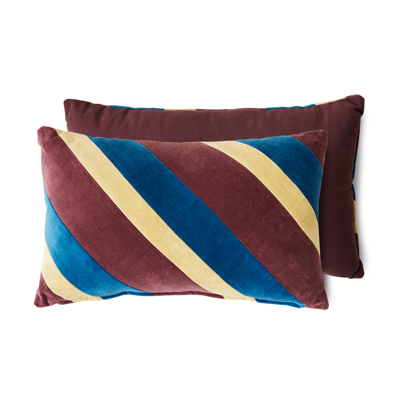 HKliving Striped velvet kudde 30x50 cm Speakeasy