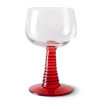 HKliving Swirl vinglas hög Red