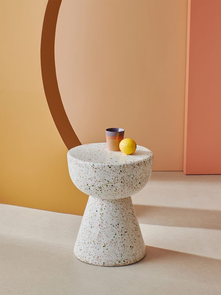 Terrazzo sidobord Ø35 cm, Terrazzo multicolour HKliving