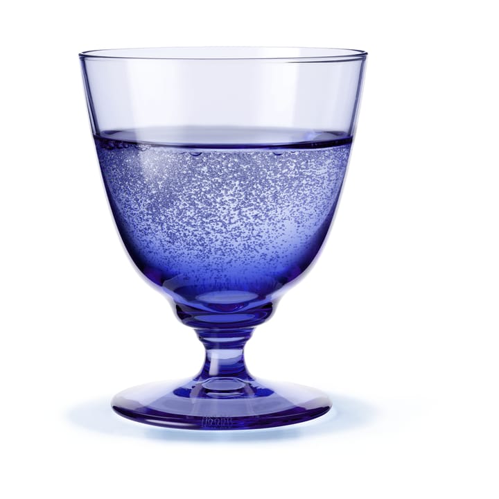 Flow glas på fot 35 cl, Mörkblå Holmegaard