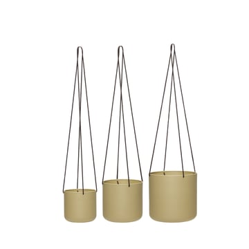 Hübsch Bloom hängkrukor 3-pack Beige