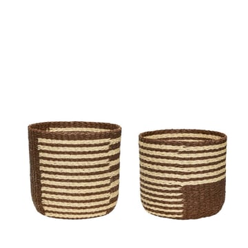 Hübsch Twine korgar 2-pack Brun-beige