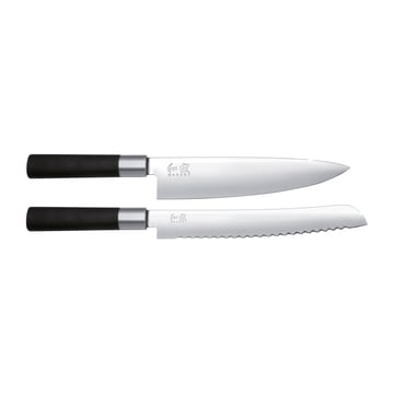 KAI Kai Wasabi Black bröd- & kockkniv set 2 delar