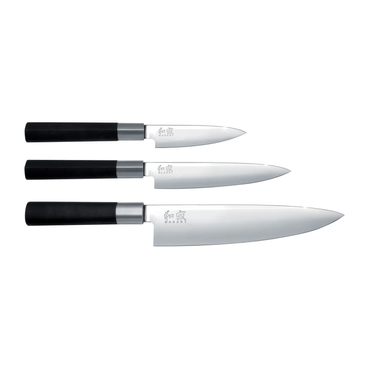 Kai Wasabi Black kockkniv & 2 allknivar set, 3 delar KAI