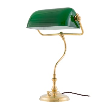 Karlskrona Lampfabrik Bankirlampa bordslampa Mässing-grön