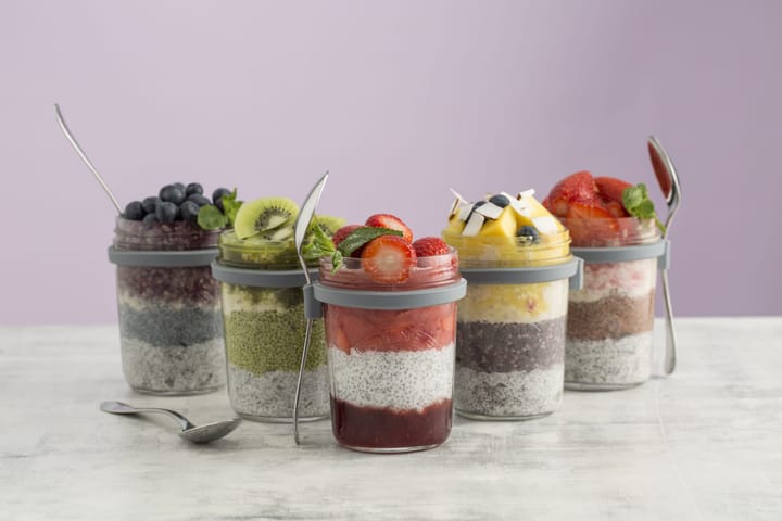 Frukostset glasskål + sked, 0,35 L Kilner