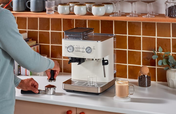 KitchenAid halvautomatisk espressomaskin med kvarn, Porcelain white KitchenAid