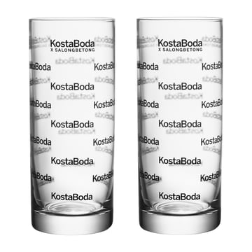 Kosta Boda Salong Betong highball glas 33 cl 2-pack Klar-svart