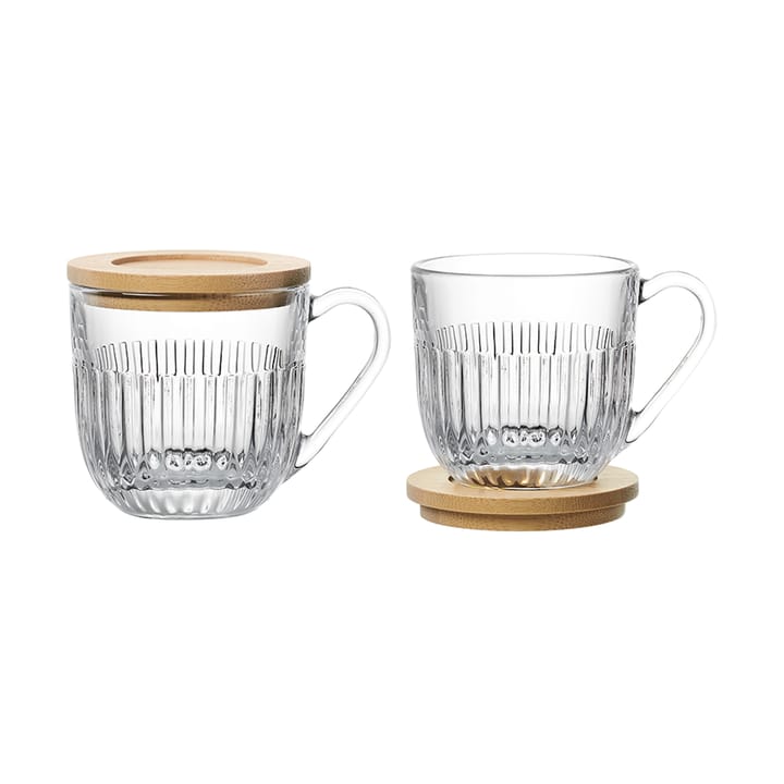 Ouessant mugg med lock/fat 2-pack - Transparent - La Rochère