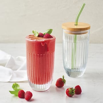 Ouessant smoothieglas med lock och sugrör 43 cl - Transparent - La Rochère