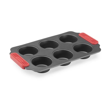 Lékué Lékué non stick muffinsform 6 st Röd