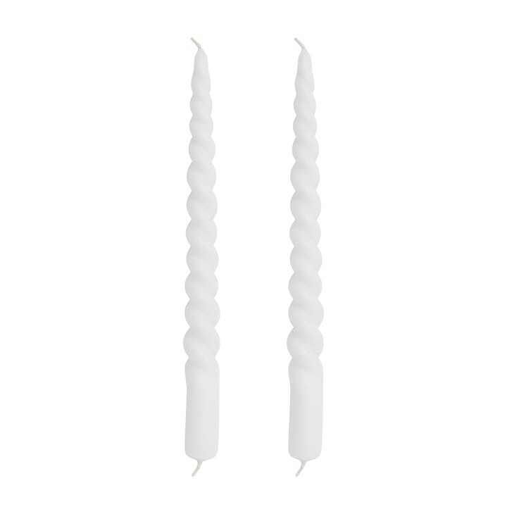 Twisted skruvade ljus 25 cm 2-pack, White Lene Bjerre