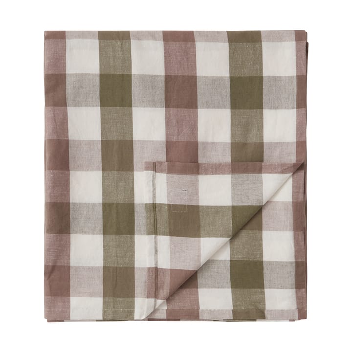 Checked Cotton Linen bordsduk 150x250 cm, Olive Lexington