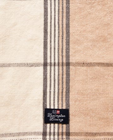 Checked Linen/Cotton kökshandduk 50x70 cm - Beige-white - Lexington