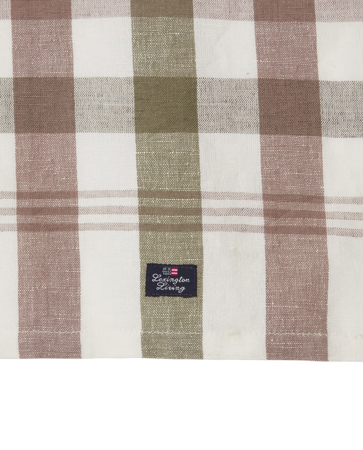 Checked Linen/Cotton kökshandduk 50x70 cm, Olive Lexington