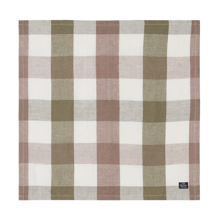 Checked Linen/Cotton tygservett 50x50 cm - Olive - Lexington