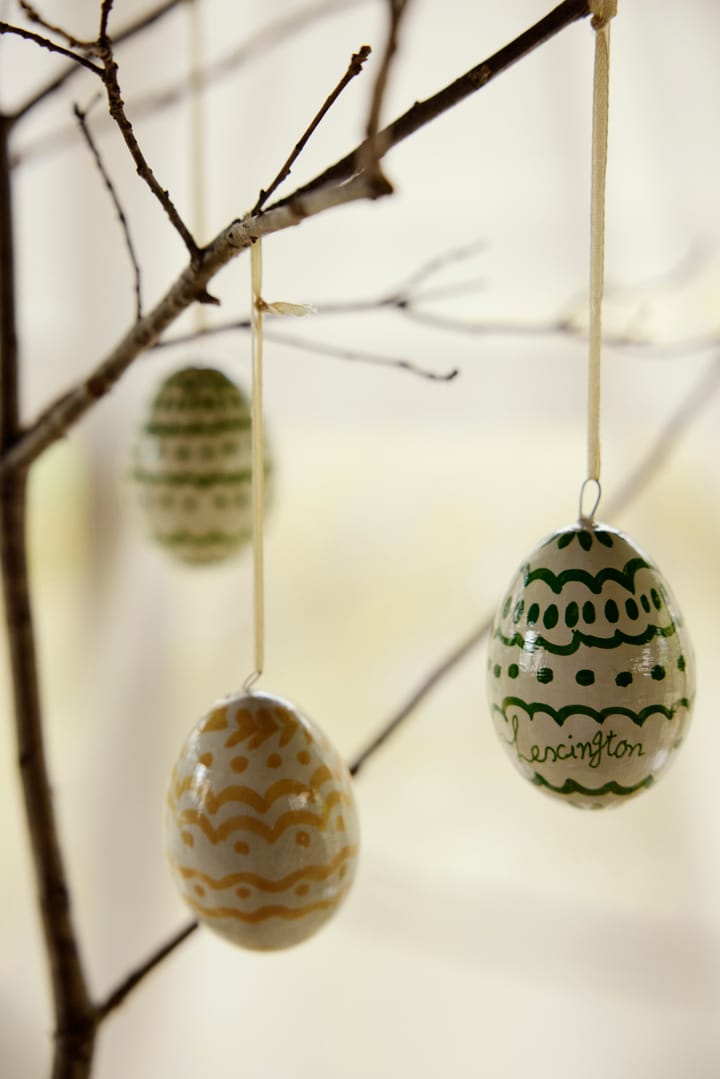 Easter Eggs in Papier Maché påskhänge 2-pack, Green-yellow Lexington