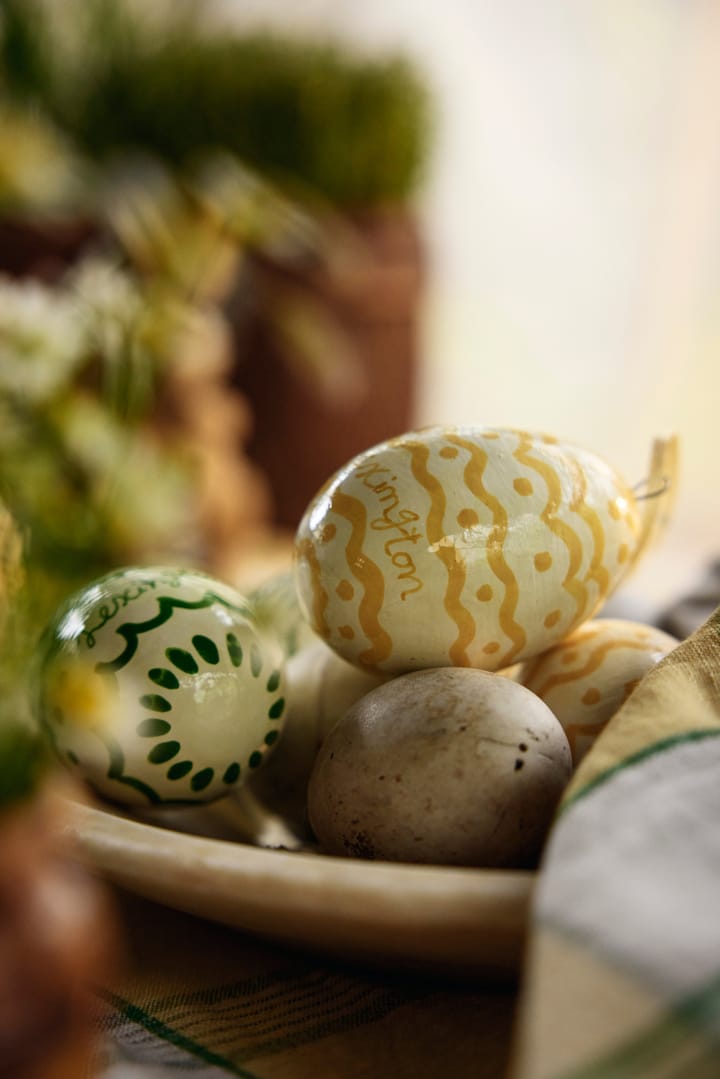 Easter Eggs in Papier Maché påskhänge 2-pack, Green-yellow Lexington