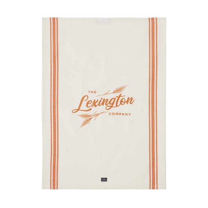 Organic Cotton kökshandduk 50x70 cm, White-orange Lexington