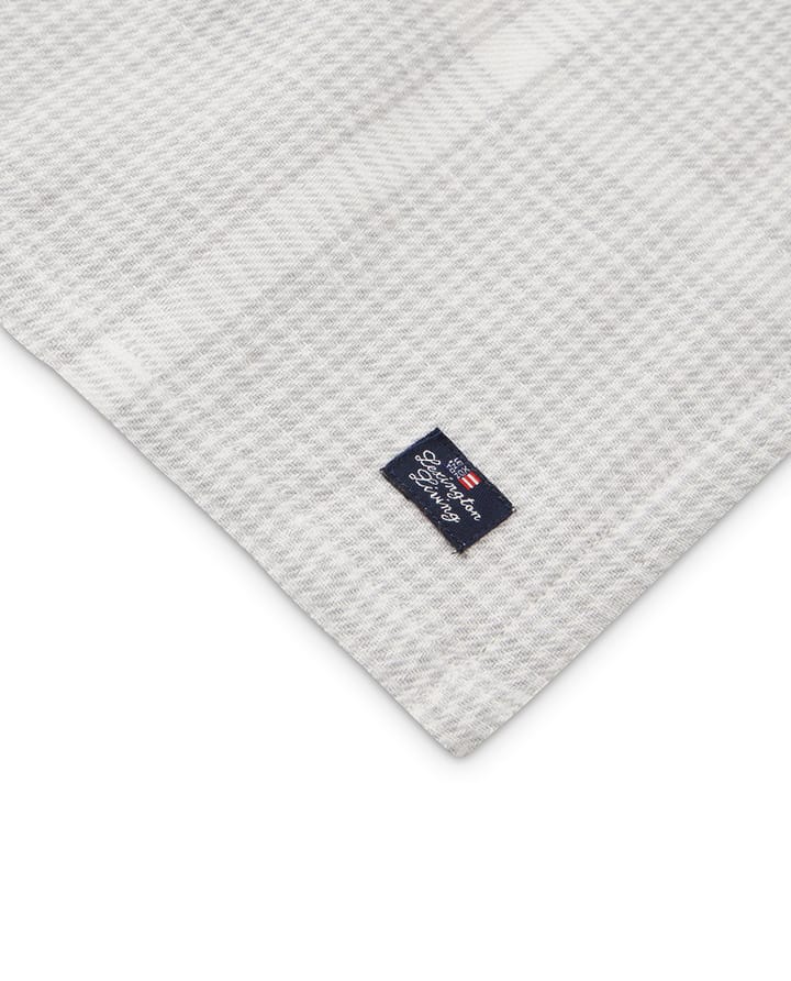 Pepita Check Cotton Linen tygservett 50x50 cm, White-light gray Lexington