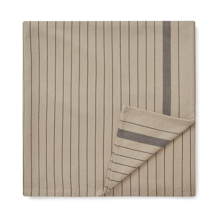 Striped Organic Cotton bordsduk 150x250 cm, Beige-dark gray Lexington