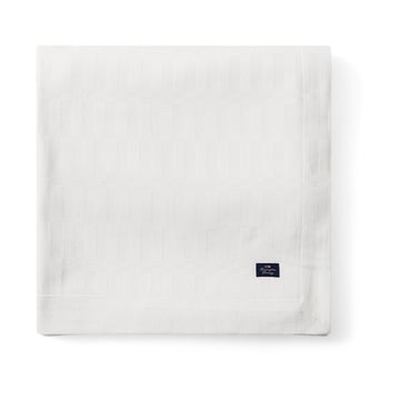 Lexington White jacquard cotton bordsduk 150×250 cm Vit