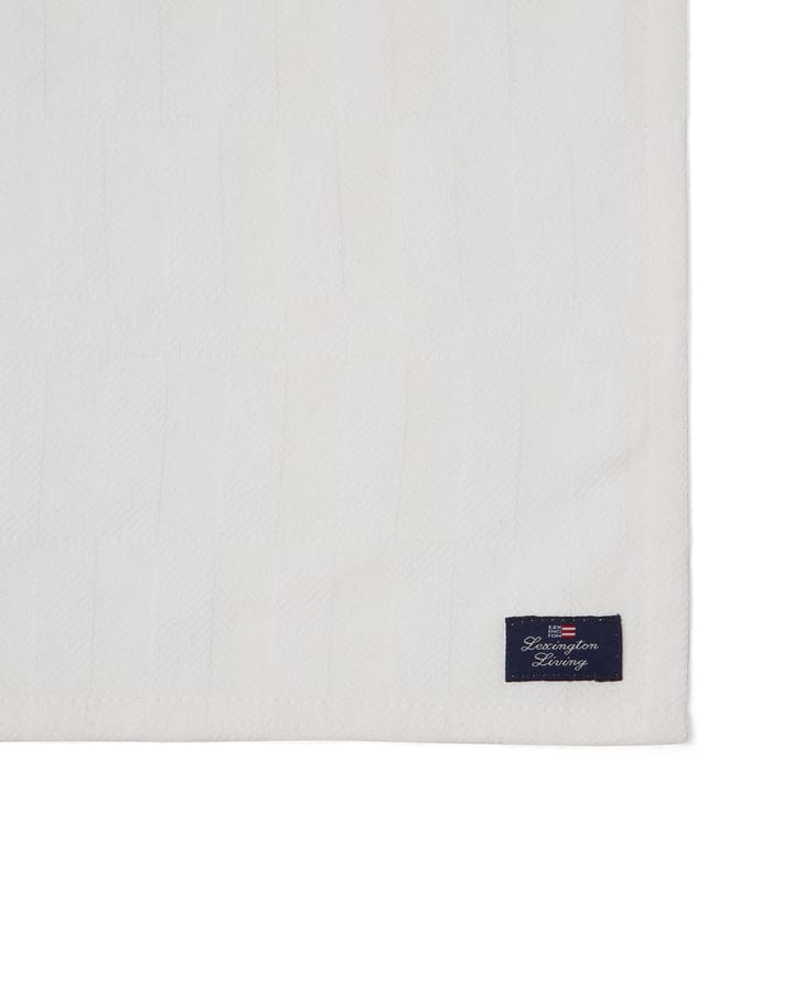 White jacquard cotton servett 50x50 cm, Vit Lexington