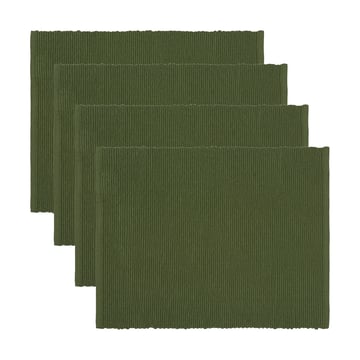 Linum Uni bordstablett 35×46 cm 4-pack Mörk olivgrön