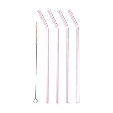 Lyngby Glas Lyngby Glas sugrör 21,5 cm 4-pack Pink