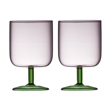 Lyngby Glas Torino vinglas 30 cl 2-pack Pink-green