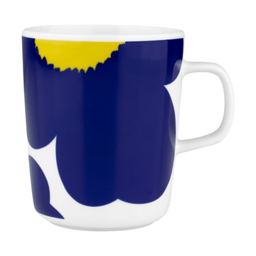 Marimekko Iso Unikko mugg 25 cl White-d. blue-yellow