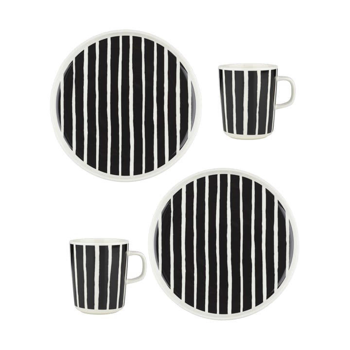 Oiva Piccolo frukostset 4 delar, White-black Marimekko