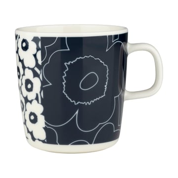 Marimekko Oiva Unikko kollaasi mugg 40 cl White-dark blue