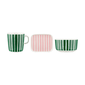 Marimekko Piccolo frukostset 3 delar Green-pink