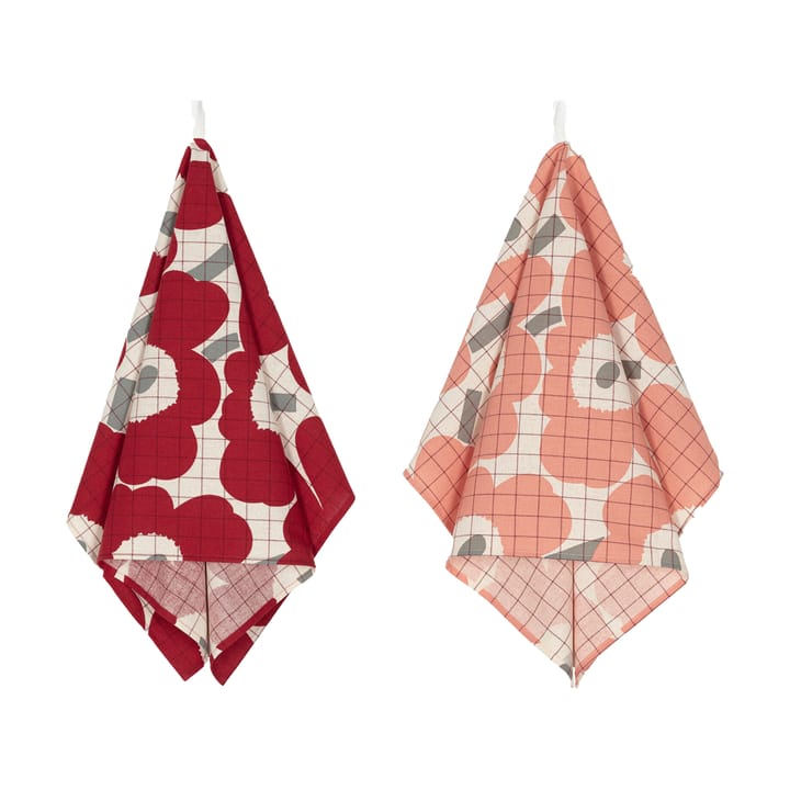 Pieni Unikko kökshandduk 2-pack - Rose-grey - Marimekko