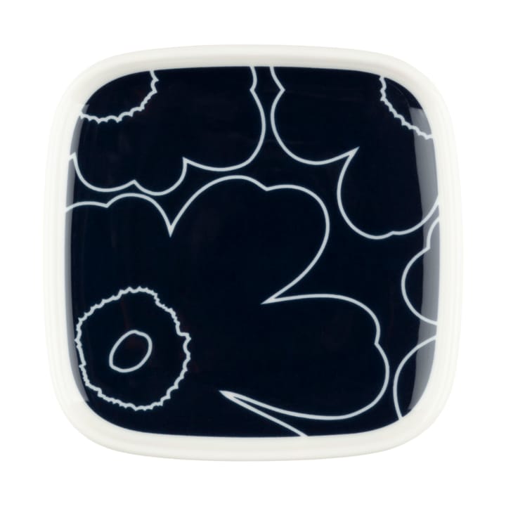 Piirto Unikko assiett 10x10 cm, White-dark blue Marimekko